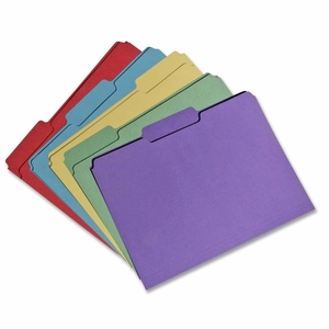 National Industries For the Blind 7530-01-566-4138 File Folders,1/3 Top Tab,11 Pt.,3/4" Exp.,Ltr.,100/BX,AST by SKILCRAFT