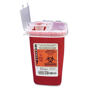 Covidien SR1Q100900 Phlebotomy Sharps Container W/Clear Lid, Flip Top,1 Qt.,RD by Covidien
