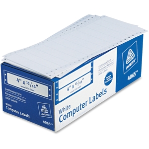 Avery 4065 Pin Fed Labels, 1 Across, 4"x15/16", 5000/BX, White by Avery