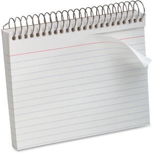 Tops Products 40284 Spiral Bound Index Cards,Ruled,Perforated,5"x8",White by Oxford