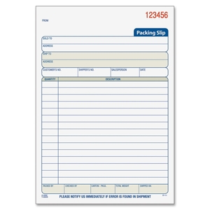 Tops Products T5082 Packing Slip Book,3-Part,1/2"x5-1/2"x8-2/5",50 Sets/BK,WE by Adams