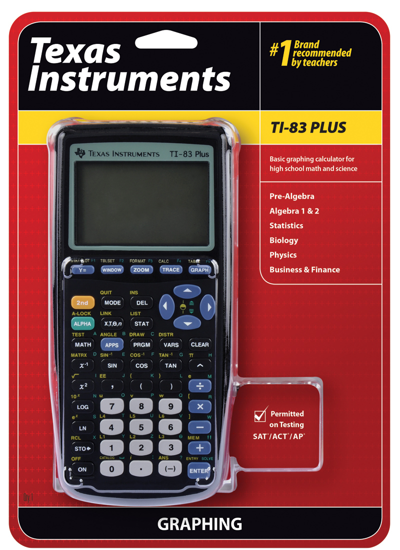 TEXAS INSTRUMENTS INC. 83PL/TBL/1L1 TI-83 Plus Graphing Calculator for High  School Math and Science, Gray