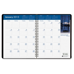 HOUSE OF DOOLITTLE 26402 Monthly Planner,14Mths Dec-Jan,8-1/2"x11", Earthscapes/BK by House of Doolittle