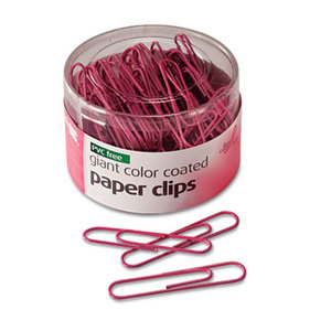 OFFICEMATE INTERNATIONAL CORP. 08908 Paper Clips, PVC-Free Plastic Coated Wire, Jumbo, Pink, 80/Pack by OFFICEMATE INTERNATIONAL CORP.