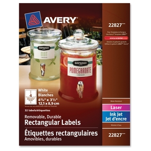 Avery 22827 Custom Print Labels, Rectangle, 3-1/2"x4-3/4", 32/PK, White by Avery