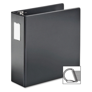 Tops Products 11822 D Ring Binder W/Label Holder, 4" Cap, 11"x8-1/2", Black by Cardinal