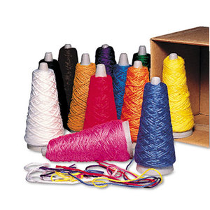 Trait-Tex Double Weight Yarn Cones, 2 oz, Assorted Colors, 12/Box by PACON CORPORATION