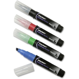 National Industries For the Blind 7520-01-553-8142 Dry-Erase Markers, Low-Odor, Chisel Tip, 4/ST, BE/BK/RD/GN by SKILCRAFT