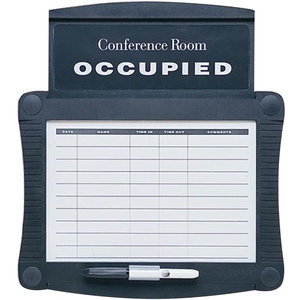 ACCO Brands Corporation 995 Conference Room Schedule Sign, 15-1/2"x14-1/4", Black by Quartet