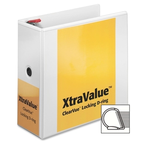 Tops Products 19060 Clearvue Locking D-Ring Binder, 5" Cap, 11"x8-1/2", White by Cardinal