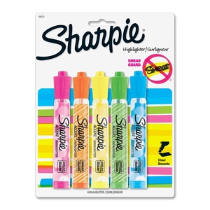 Sanford, L.P. 25573PP Accent Highlighter, Chisel Tip, 5/PK, Fl. GN/OE/PK/YW/TE by Sharpie