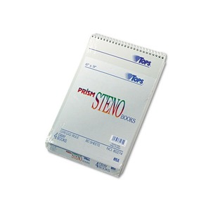 Prism Steno Books, Gregg, 6 x 9, Gray, 80 Sheets, 4 Pads/Pack by TOPS BUSINESS FORMS