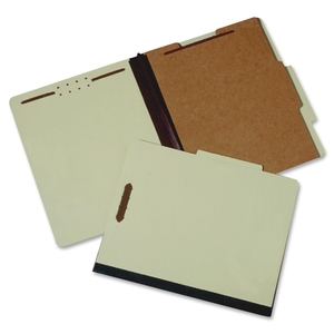 National Industries For the Blind 7530-01-463-2330 Classification Folders, 4-part,1 Div.,2" Exp,Ltr,100/BX,LGN by SKILCRAFT