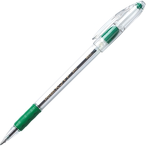 PENTEL OF AMERICA BK91-D Ballpoint Pen, Medium Point, Green Ink/Clear Barrel by Pentel