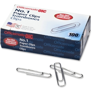 OFFICEMATE INTERNATIONAL CORP. 99912 Paper Clips, Size 1, Standard, .034 Gauge, 100/BX, Silver by OIC