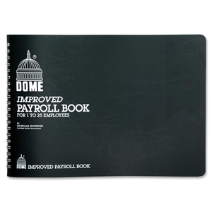 Dome Enterprises 625 Payroll Books, Wirebound, 1-25 Employees, 10"x7", Green by Dome