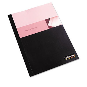 Thermal Binding System Covers, 1/2" Cap, 11 x 8 1/2, Clear/Black, 10/Pack by FELLOWES MFG. CO.