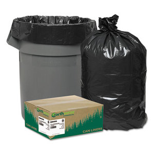 WEBSTER INDUSTRIES RNW4050 Recycled Can Liners, 33gal, 1.25mil, 33 x 39, Black, 100/Carton by WEBSTER INDUSTRIES