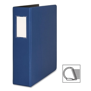 Business Source 33111 D-Ring Binder, w/Label Holder, Hvy-Dty, 2", Blue by Business Source