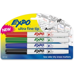 Newell Rubbermaid, Inc 1871133 Dry Erase Markers, Ultra Fine, 4/Pk, Ast by Expo