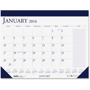 Comptact Desk Pad, 12Mnth, Jan/Dec, 13"x18-1/2", BE/GY by House of Doolittle