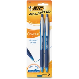 BIC VCGP21-BE Retractable Ballpoint Pen,Refillable,Medium Point,2/PK, Blue by BIC