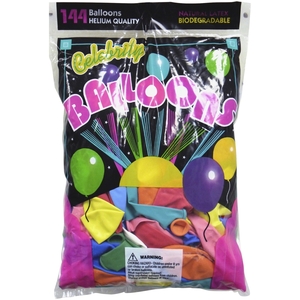 Helium Quality 12 Assorted Latex Balloons, Solid Colors, 144 Balloons/Pack (TBL1200) by Tablemate