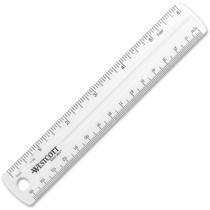 ACME UNITED CORPORATION 45016 Plastic Ruler, 6" Long, Clear by Westcott