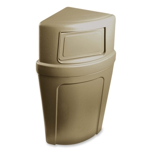 Corner Round Receptacle,21 Gallon,18-1/2"x14"x39",Beige by Continental