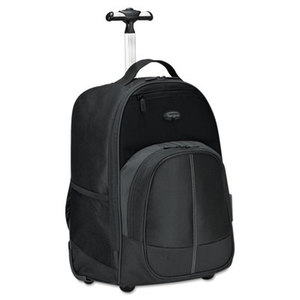 Targus Group International TSB750US Compact Rolling Backpack, 19 1/3 x 7 1/2 x 13 4/10, Polyester, Black by TARGUS