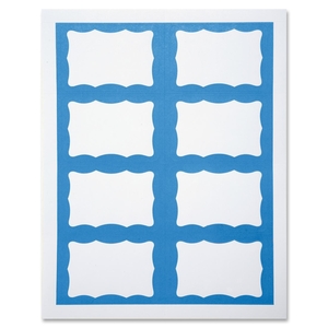 BAUMGARTENS 67653 Visitor Badges,8-1/2"x11" Sheet,200/BX,BE Border,White/Blue by Baumgartens