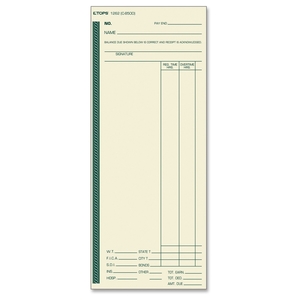 Tops Products 1262 Time Cards, Full Day Calculation, 3-3/8"x8-1/4", 500/BX by TOPS