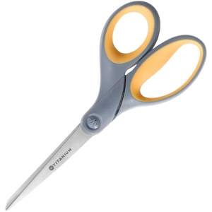 National Industries For the Blind 5110016296580 Titanium Scissors, 7", Bent, Gray/Yellow by SKILCRAFT