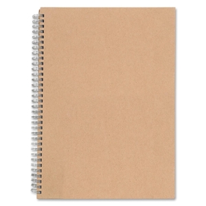 Nature Saver 20206 Hardcover Notebk, Twin Wire, 80 Shts,11-3/4"x8-1/4", BN/KFT by Nature Saver