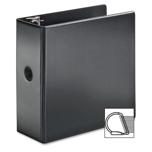 Tops Products 11932CB D-Ring Binder, Vinyl, 5" Capacity, 11"x8-1/2", Black by Cardinal