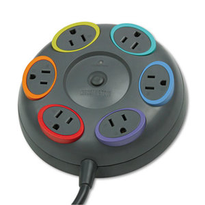 SmartSockets Color-Coded Surge Protector, 6 Outlets, 16 ft Cord, 1500 Joules by ACCO BRANDS, INC.