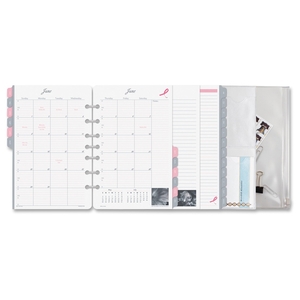 ACCO Brands Corporation 14235 Pink Ribbon Planner Kit,12 Tabs,2PPM,Jan-Dec,5-1/2"x8-1/2" by Day-Timer