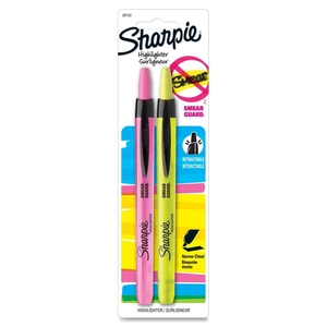 Sanford, L.P. 28152PP Highlighter, Retractable, Chisel Pt, 2/PK, Fl Pink/Yellow by Sharpie