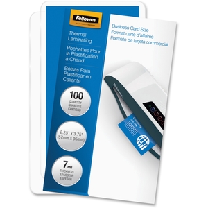 Fellowes, Inc 52059 Laminated Business Pouches,Glossy,2-1/4"x3-3/4",7mil,100/PK by Fellowes