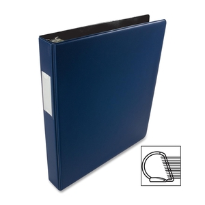 Business Source 33107 D-Ring Binder, w/Label Holder, Hvy-Dty, 1", Blue by Business Source