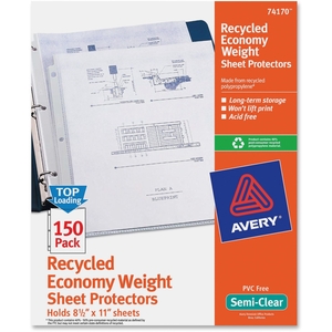 Avery PV119E-150 Sheet Protectors, Economy Weight, 11"x8-1/2", Semi-clear by Avery