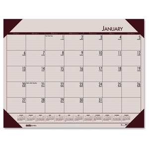 Desk Pad, 12 Month, Jan-Dec, 22"x17", Rose by House of Doolittle