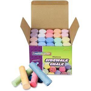 Avery 1700 Sidewalk Chalk, Washable/Nontoxic, 20 Pc, 4"x1", Assorted by ChenilleKraft