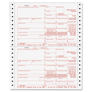 Tops Products B2299 1099-MISC Forms, Bulk Pack, 4 Part, 8"x5-1/2", 600/CT, White by TOPS