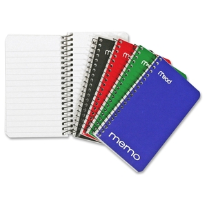 ACCO Brands Corporation 45534 Mead Memo Wirebound Notebook Asst 3x5 60 Sht Bulk by Mead