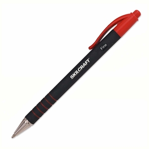 National Industries For the Blind 7520-01-352-7311 Ballpoint Pens, Refillable, Grip, Fine Point, Red Ink by SKILCRAFT