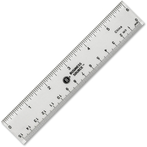 Acrylic Ruler, 1/16" Scaled, Shatterproof, 6"L, Clear by Business Source