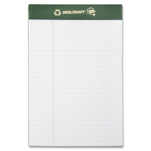 National Industries For the Blind 7530-01-516-9629 Writing Pad,Perf, 5/16" Ruled, 50Sht, Jr-Size, 5"x8", WE by SKILCRAFT