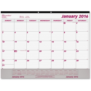 Dominion Blueline, Inc C1731V Monthly Desk Pad, 1Mpp, 12Mths Jan-Dec, Vinylstrip by Brownline