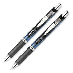 PENTEL OF AMERICA BLN77BP2A Gel Pen,Retractable/Refillable,Metal Tip.7mm,2/PK,Black by Pentel